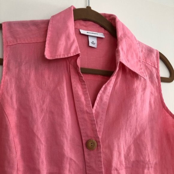 Linen Button Down Tank with Wooden Buttons - Picture 3 of 6